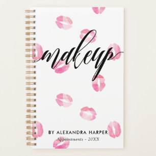 Pink Watercolor Kisses - Makeup Appointment Planner