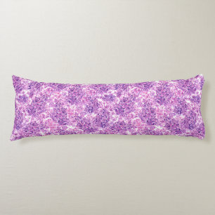 Pink watercolor lilac flowers body cushion