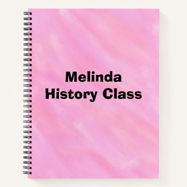 Pink Watercolor Lined Paper Notebooks (Front)