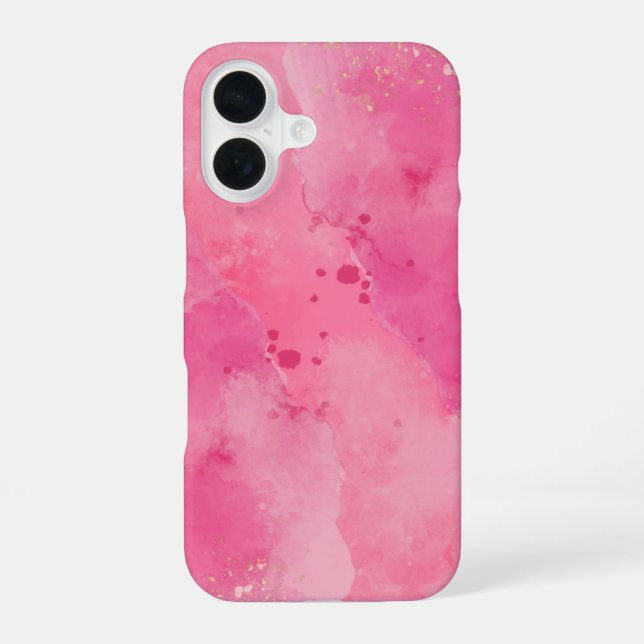 Pink Watercolor Linktree | iPhone 16 Case (Back)