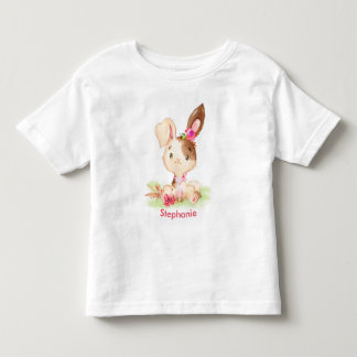 Pink Watercolor Little Bunny Toddler T-Shirt