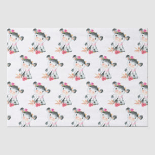 Pink Watercolor Little Cow Tissue Paper