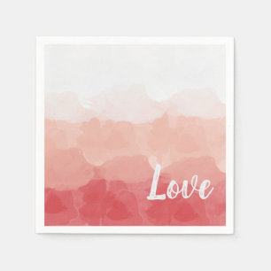Pink Watercolor Love Napkin