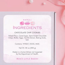 Pink Watercolor Macaron Bakery Ingredients Product