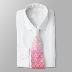 Pink Watercolor Mermaid Tail Pattern Tie