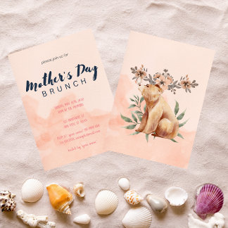 Pink Watercolor Mother's Day Brunch Invitation