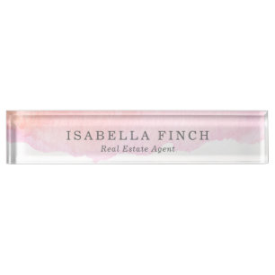 Pink Watercolor Nameplate