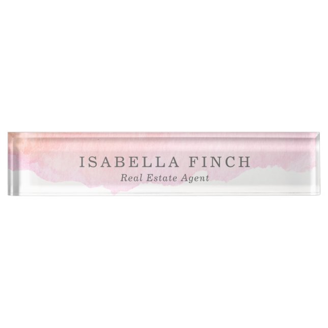Pink Watercolor Nameplate (Front)