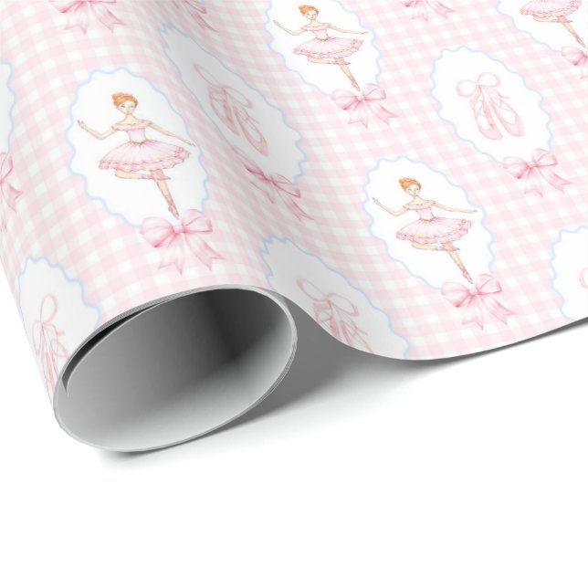 Pink Watercolor Nutcracker Christmas Wrapping Pape Wrapping Paper (Roll Corner)