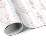 Pink Watercolor Nutcracker Christmas Wrapping Pape Wrapping Paper<br><div class="desc">Hand painted adorable little nutcracker ballerina's on pink gingham Christmas wrapping paper.</div>