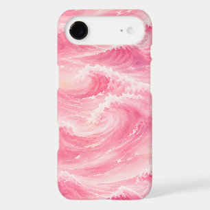 Pink Watercolor Ocean Waves