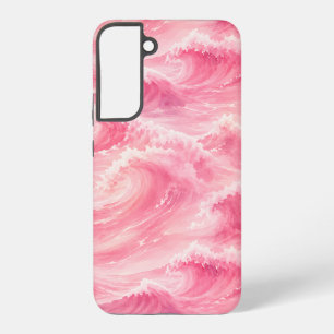 Pink Watercolor Ocean Waves Samsung Galaxy Case