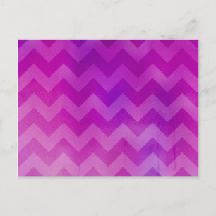 Pink Watercolor Ombre Chevron Postcard