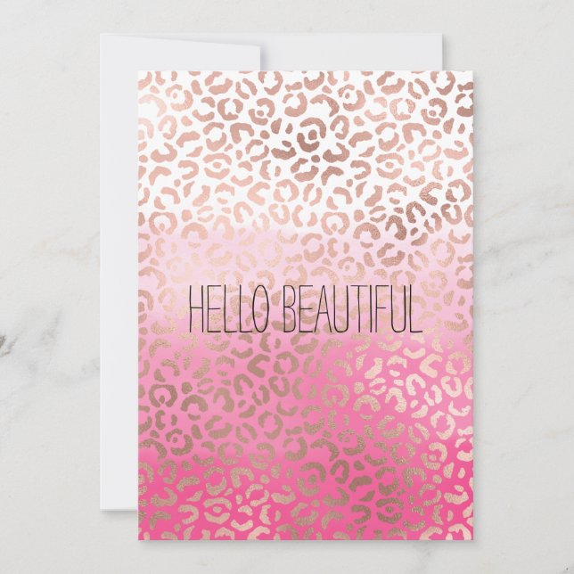 Pink Watercolor Ombre Leopard Print Personalised (Front)