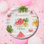 Pink Watercolor One in a Melon Girl First Birthday Paper Plate<br><div class="desc">Enhance the charm of your little girl's first birthday party with our Pink Watercolor One in a Melon Girl First Birthday Paper Plates. Featuring whimsical watercolor designs in shades of pink, these paper plates add a delightful touch to your party table. Perfect for serving cake, snacks, or a full meal,...</div>