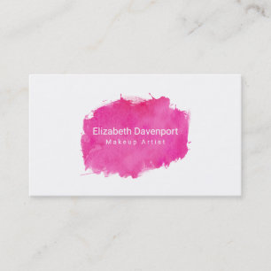 Pink Watercolor Paint Splatter Business Card