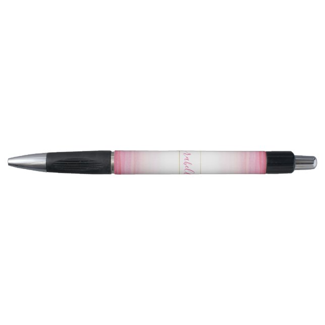 Pink Watercolor Pattern Monogram Pen (Front)