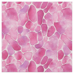 Pink Watercolor Pebbles Fabric