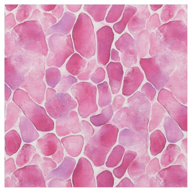 Pink Watercolor Pebbles  Fabric (Close Up)