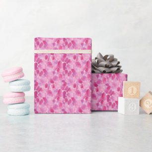 Pink Watercolor Pebbles  Wrapping Paper