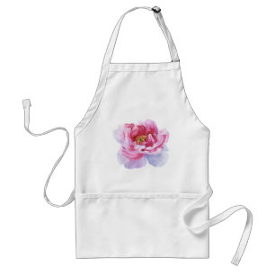 Pink Watercolor Peony Apron