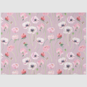 Pink Watercolor peony floral decoupage Tissue Paper