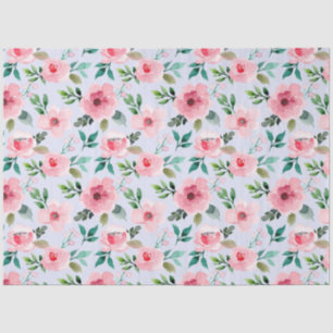 Pink Watercolor peony floral decoupage Tissue Paper