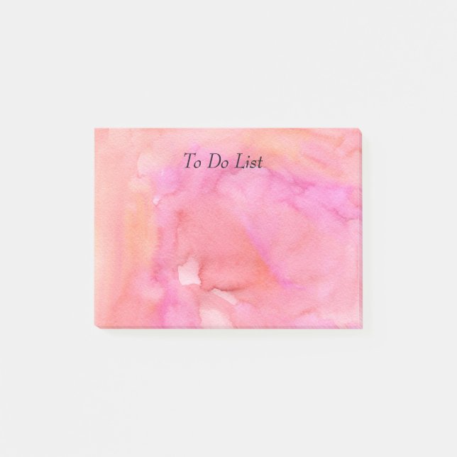 Pink Watercolor Post-it Notes (Front)