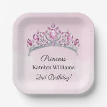 Pink Watercolor Princess Personalised Birthday
