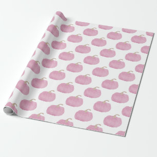 Pink Watercolor Pumpkin Wrapping Paper