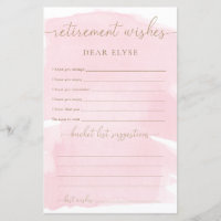 Pink Watercolor Retirement Wishes