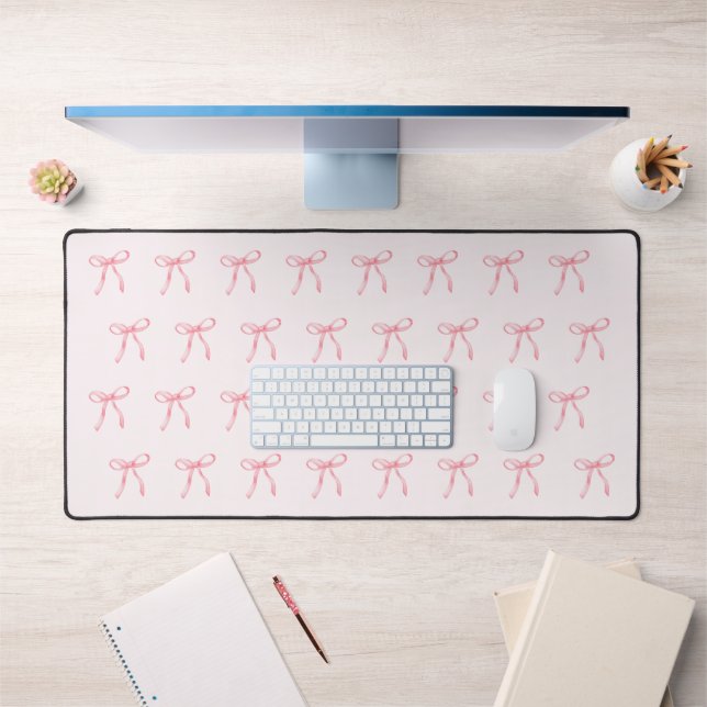 Pink Watercolor Ribbon Desk Mat (Office 1)