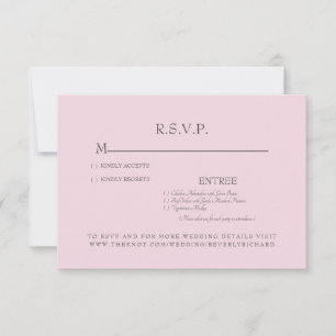 Pink Watercolor Rose Wedding  RSVP Card