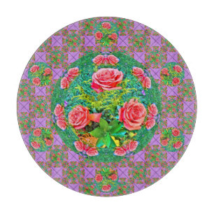 Pink Watercolor Roses Cutting Board