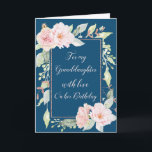 Pink Watercolor Roses Granddaughter Birthday Card<br><div class="desc">Pretty and thoughtful greeting card for granddaughter's birthday in navy blue with vintage pink watercolor flowers and sentimental verse.</div>