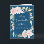 Pink Watercolor Roses Granddaughter Birthday Card<br><div class="desc">Pretty and thoughtful greeting card for granddaughter's birthday in navy blue with vintage pink watercolor flowers and sentimental verse.</div>
