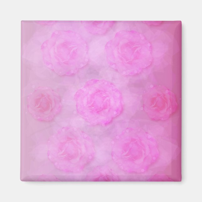 PINK Watercolor roses Magnet (Front)