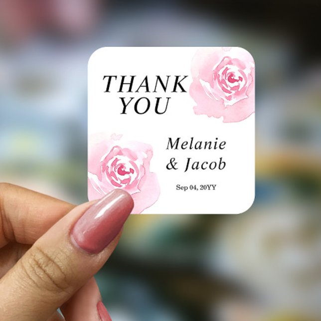 Pink Watercolor Roses Round  Sticker (Creator Uploaded)