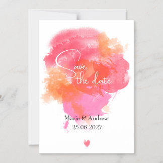 Pink watercolor Save the date Magnetic Invitation