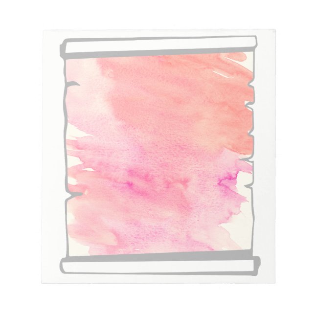Pink Watercolor Scroll Scrapbooking Fun Notepad (Front)