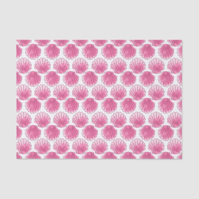 Pink Watercolor Seashell Tissue Paper (Front)