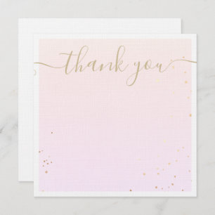 Pink Watercolor Signature Script  Thank You Card
