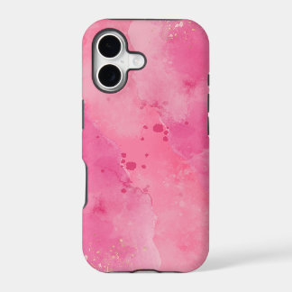 Pink Watercolor Splash Abstract Phone Case, 
