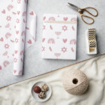 Pink Watercolor Star of David  Wrapping Paper<br><div class="desc">This Pink Watercolor Star of David Wrapping Paper features a pattern of hearts,  rainbows and Star of David. It is the perfect girly wrapping paper for baby naming's,  birthdays,  holidays or other special occasions.</div>