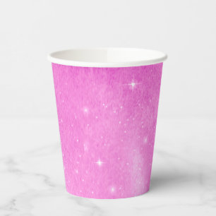 Pink Watercolor Starry Night Baby Shower Paper Cups