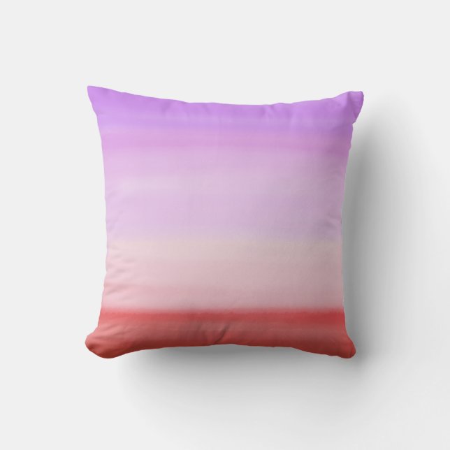 Pink Watercolor Stripes Cushion (Front)