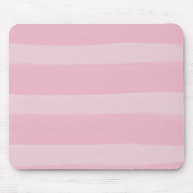 Pink Watercolor Stripes Mouse Pad (Front)