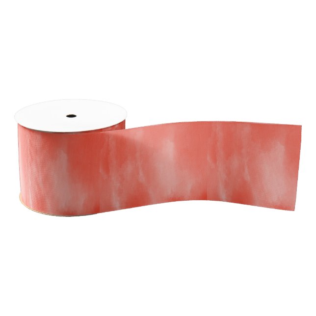 Pink watercolor style grosgrain ribbon (Spool)
