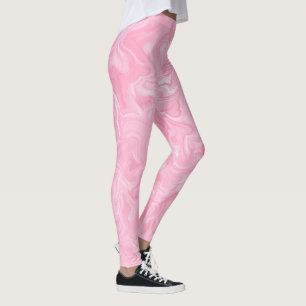 Pink Watercolor Swirls Leggings