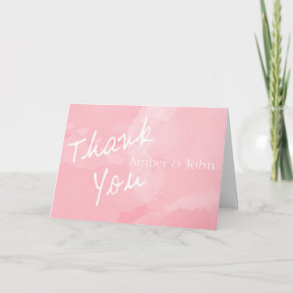 Pink Watercolor Thank You Card